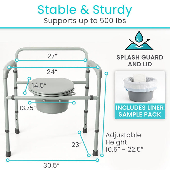 Healthy Commode Bariatric Commode - Bedside Toilet Chair for Adults — Vive Health