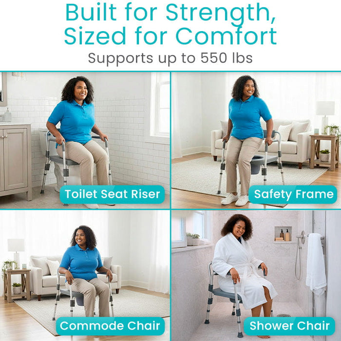 4-in-1 Bariatric Commode Shower Chair