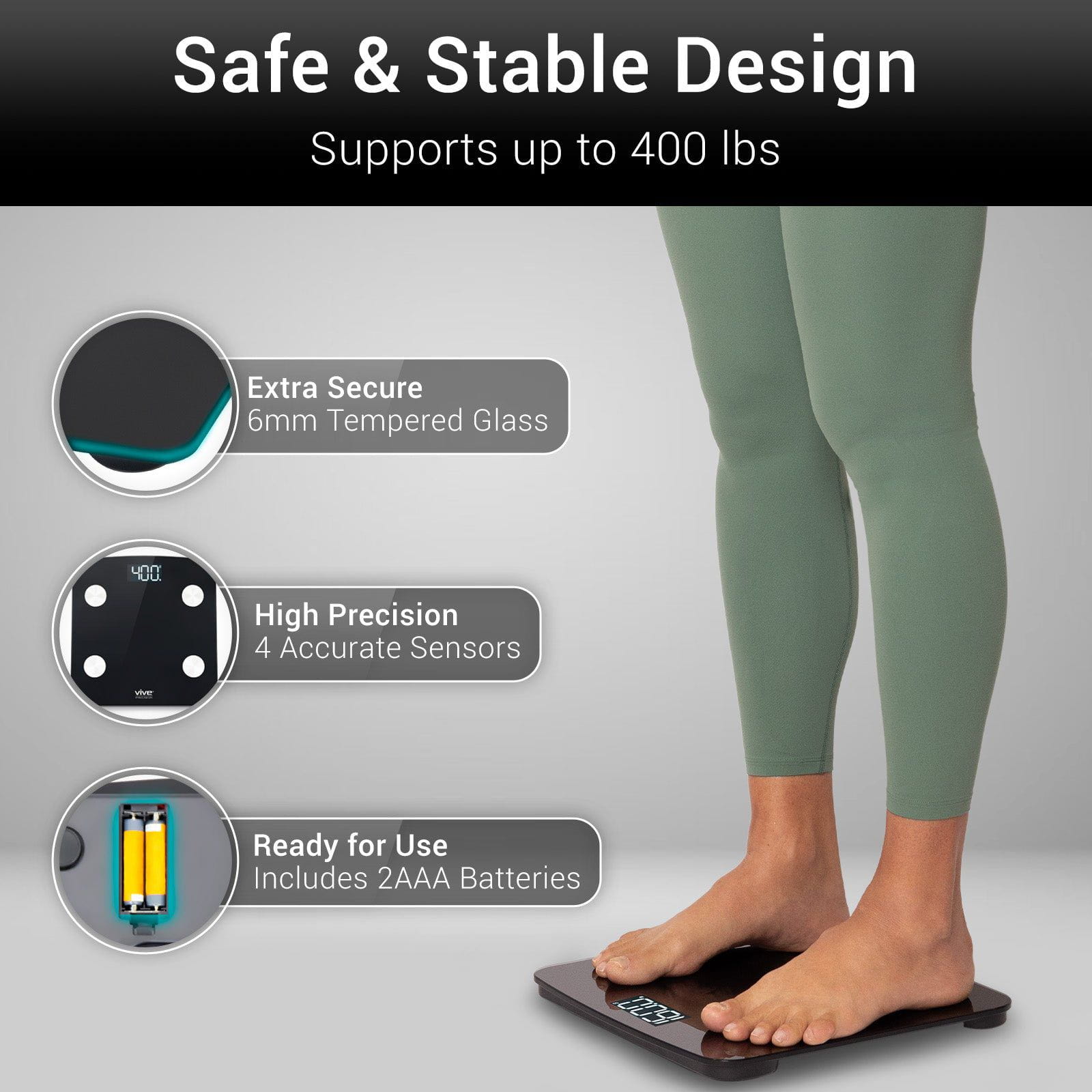 supports up to 400 lbs