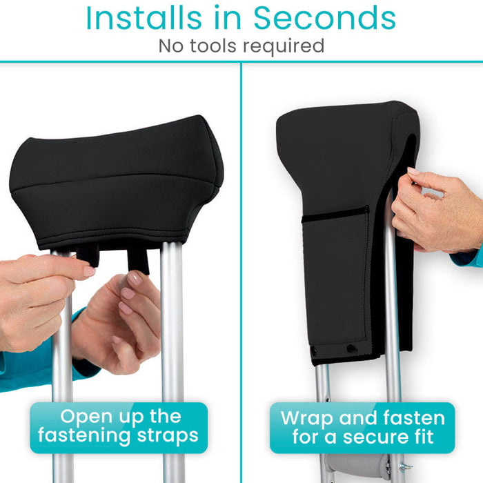 Crutch Pads with Ergonomic Pouch
