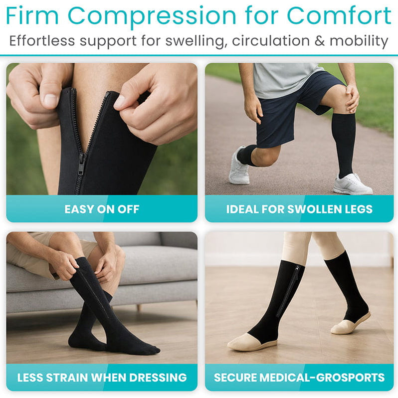 Zippered Compression Stockings - Easy To Put On — Vive Health