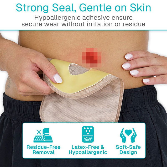 Strong seal, gentle on skin - hypoallergenic adhesive for secure wear without irritation