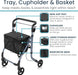 Rollator with Tray, Cupholder & Basket 