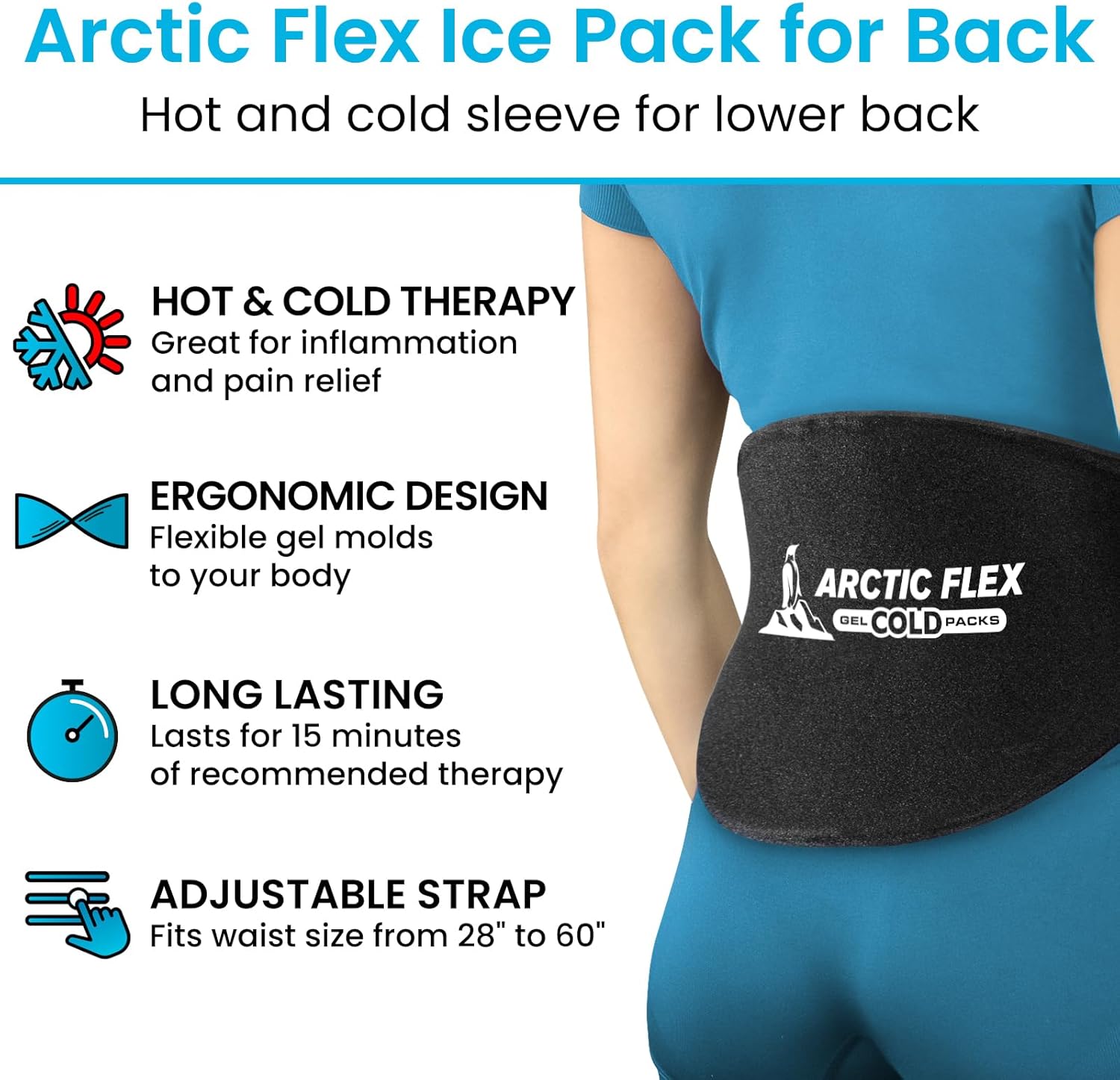 Hot and Cold, ergonomic design, long lasting with adjustable straps