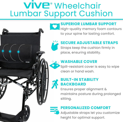 Vive Wheelchair Lumbar Support Cushion