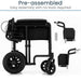 Black pre-assembled wheelchair with components