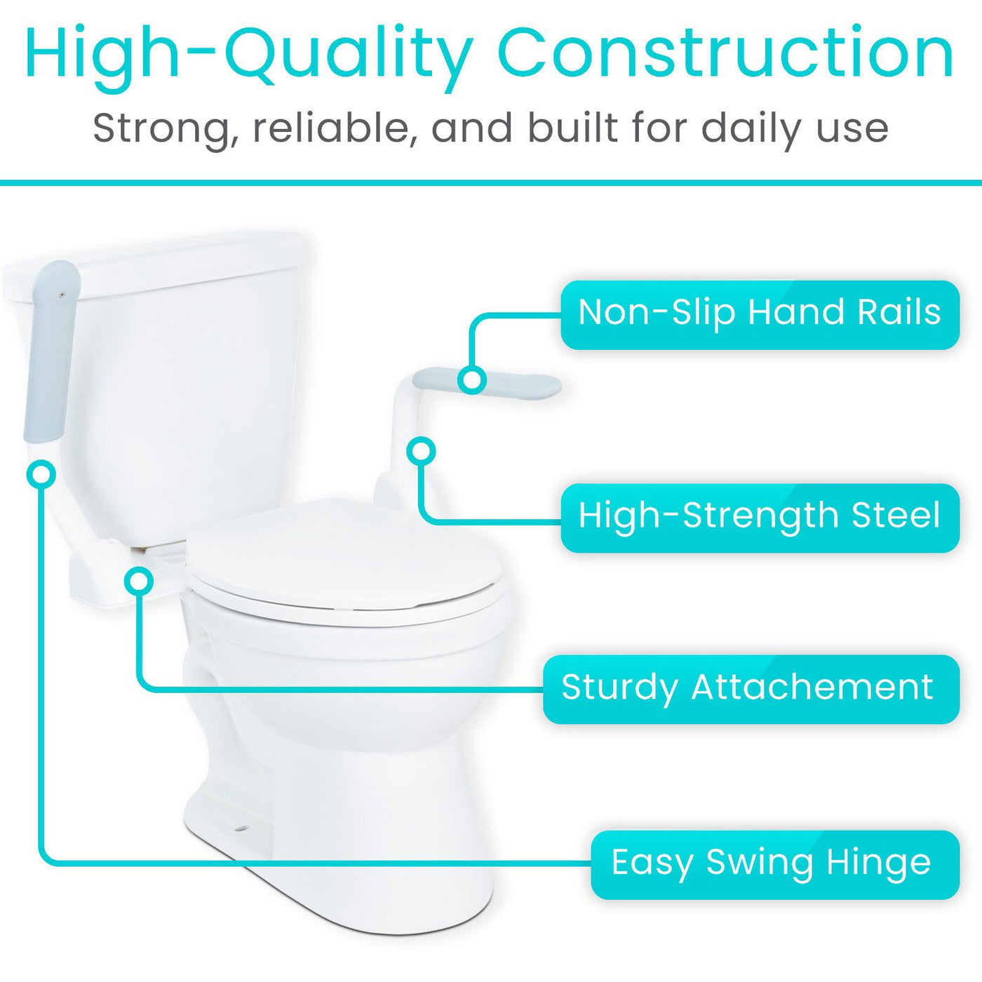 Rise-Up Toilet Rail - Reliable Bathroom Aid — Vive Health