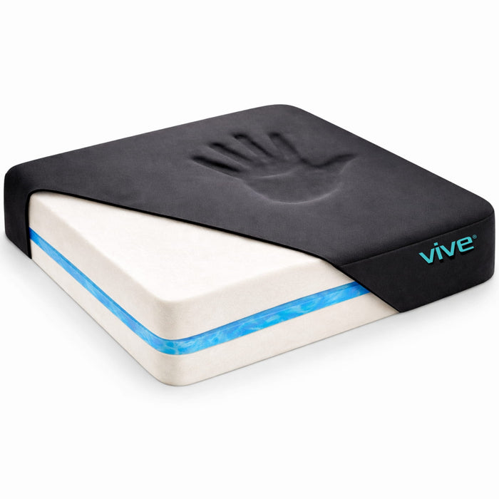 Wheelchair Gel Seat Cushion - Back Support Comfort and Pain Relief