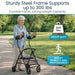 Sturdy Steel Frame Supports up to 300lbs