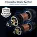 Powerful dual motor with Vive Health 5-year guarantee badge on a dark background