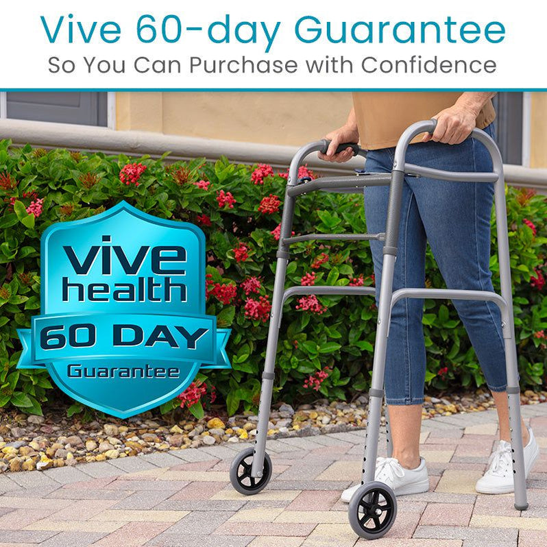 Folding Walker - Mobility Aid for Elderly & Seniors — Vive Health