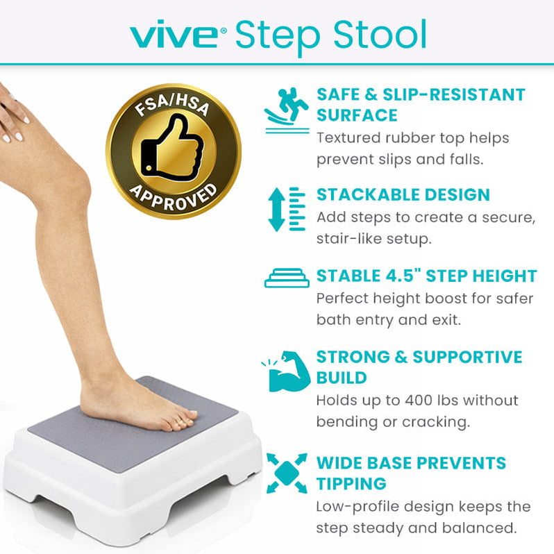 Bath Step for Bathtub | Bath Step Stool — Vive Health