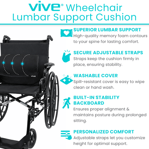 Vive Wheelchair Lumbar Support Cushion