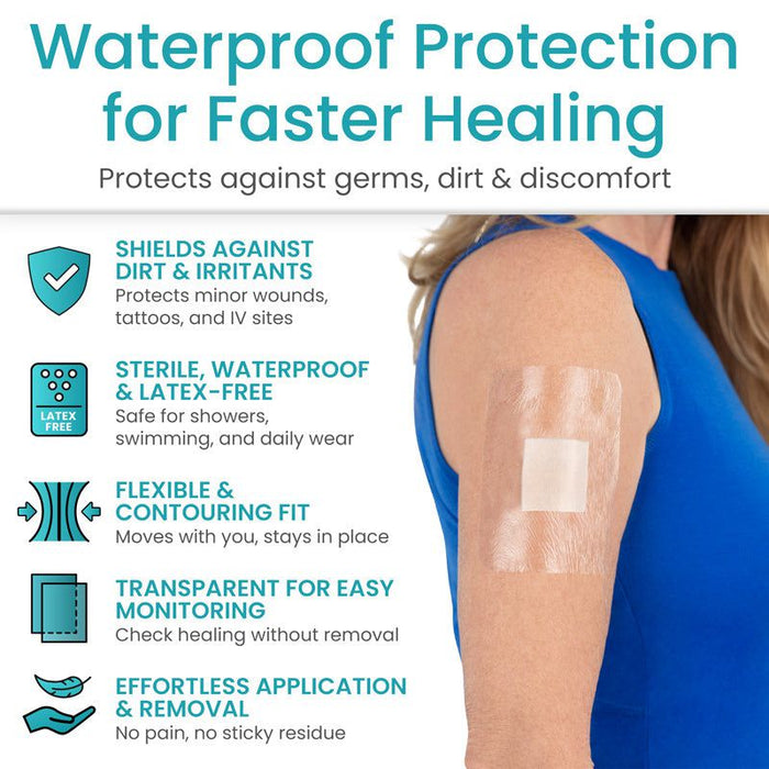 Transparent Film Dressing - Waterproof Wound Protection Vive Health Transparent Film Dressing - Waterproof Wound Protection Vive Health