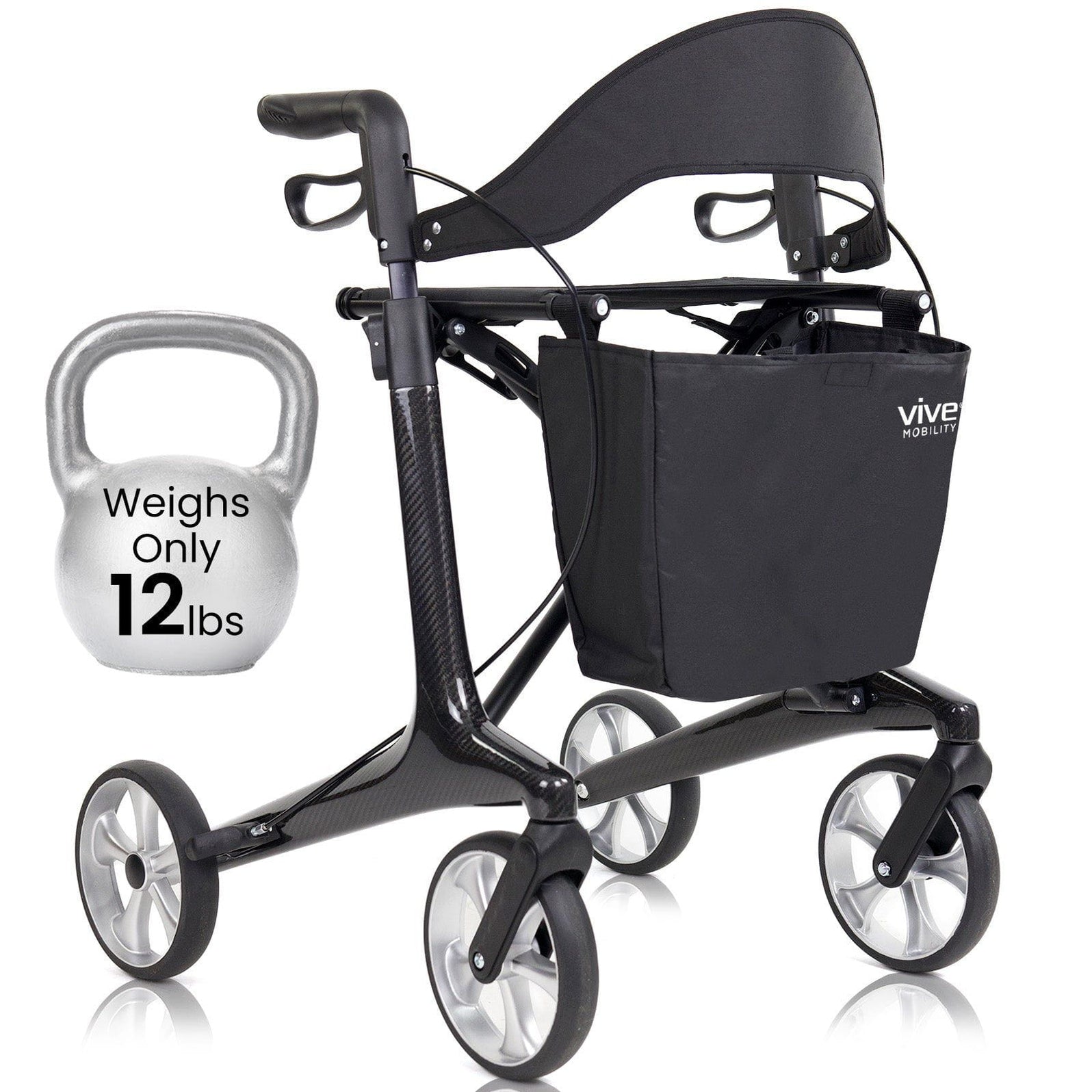 Core Carbon Fiber Rollator - Lightweight Mobility Aid — Vive Health