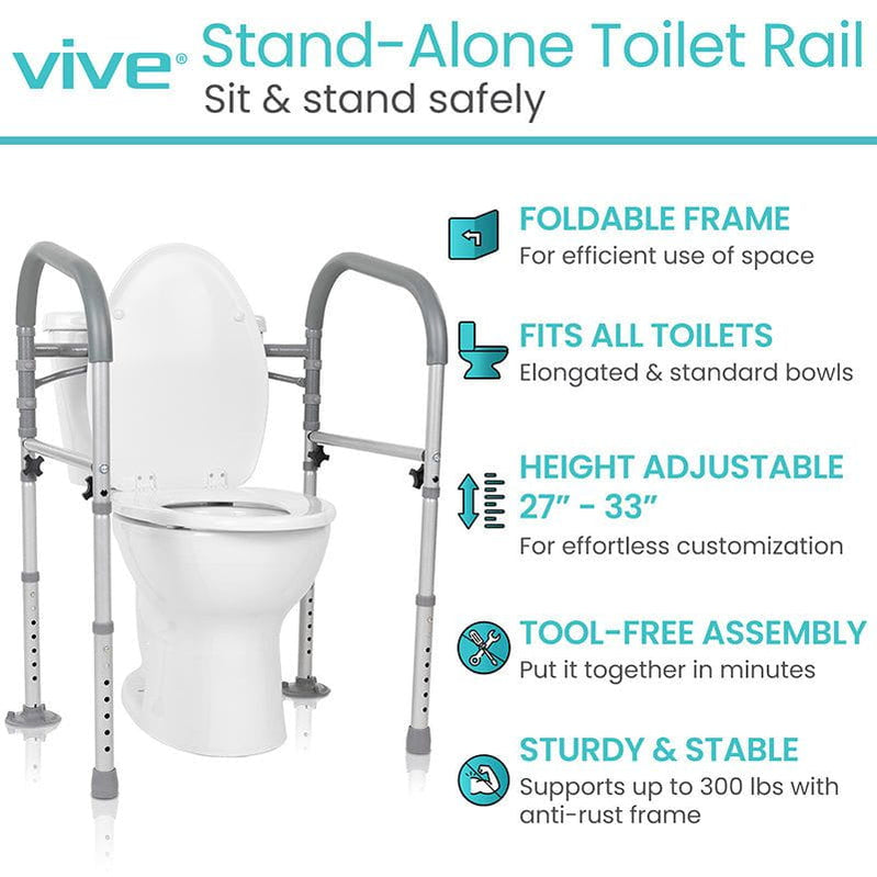 Toilet Rails - Bathroom Fall Prevention — Vive Health