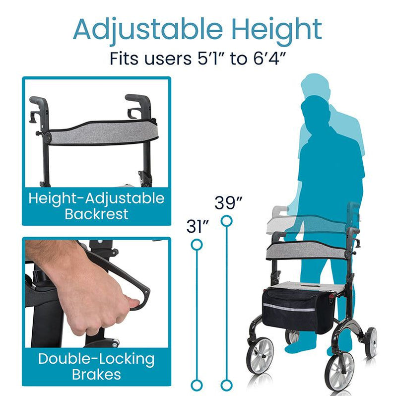 Carbon Fiber Rollator - Lightweight Walker — Vive Health