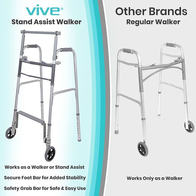 Vive Stand assist walker works as a walker or stand assist.
