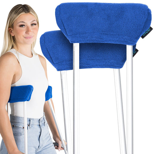 blue fleece crutch pads