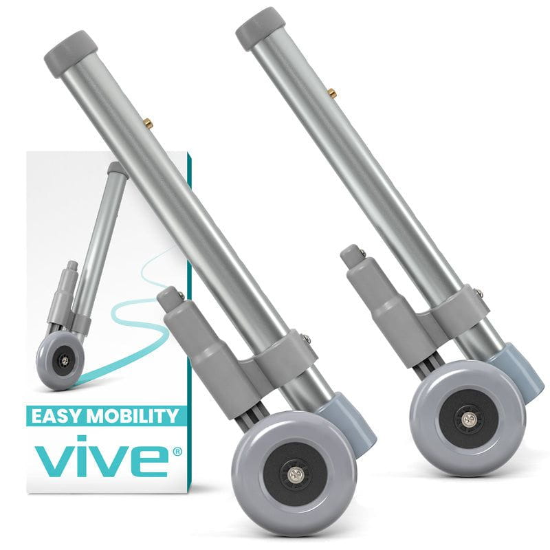 Walker Wheels with Brakes - Adjustable Height — Vive Health