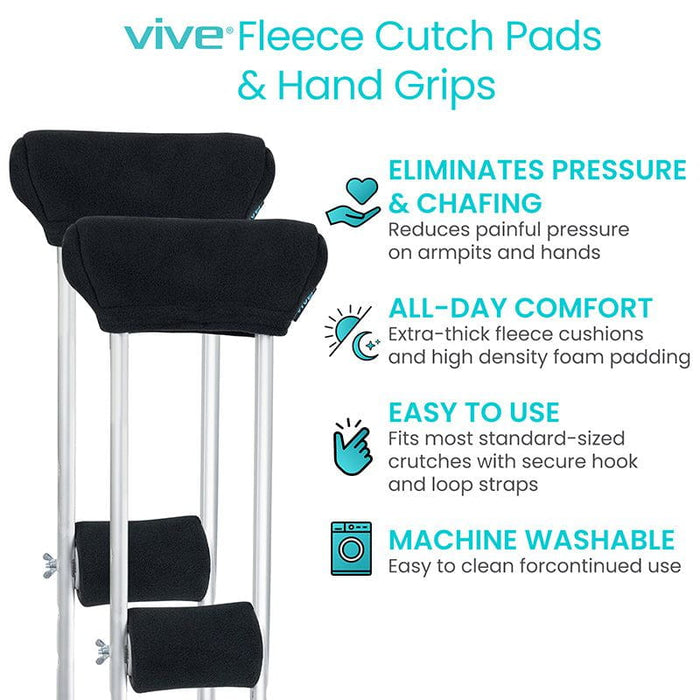 Vive Fleece Crutch Pads & Hand Grips