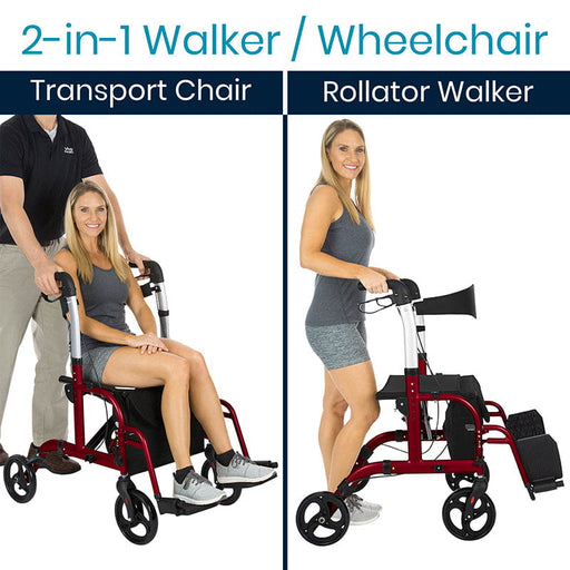 2-IN-1 Walker & wheelchair