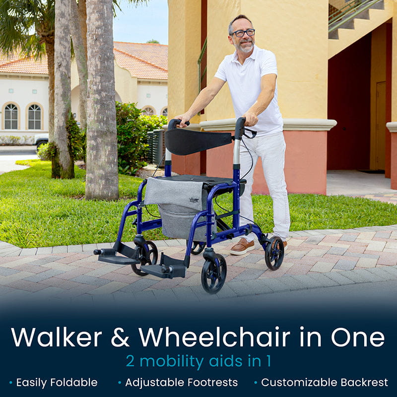 Walker & Wheelchair in One