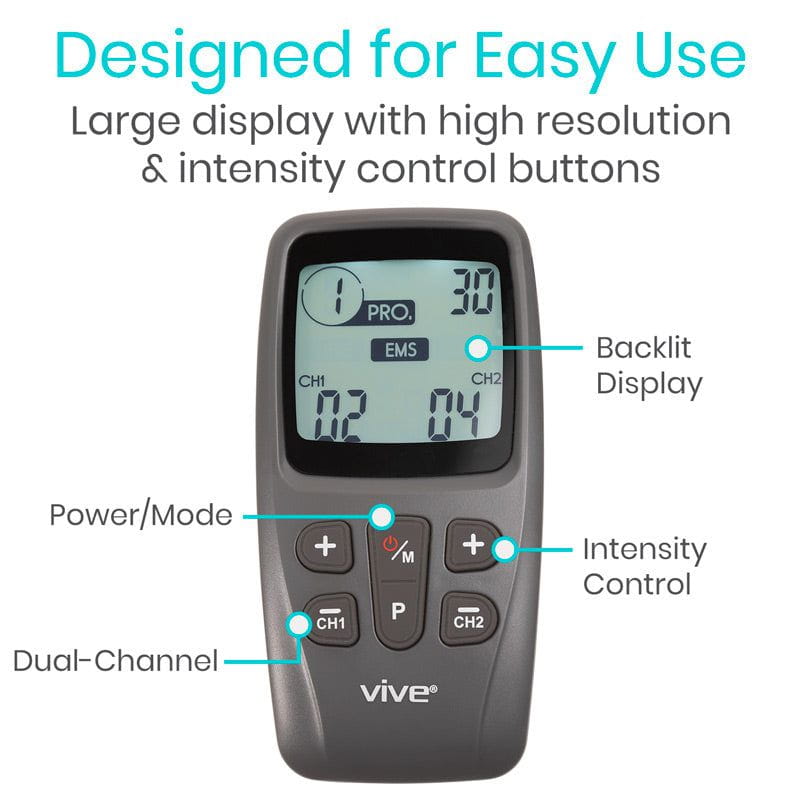Vive Tens Unit Electrotherapy Muscle Stimulator Rechargeable