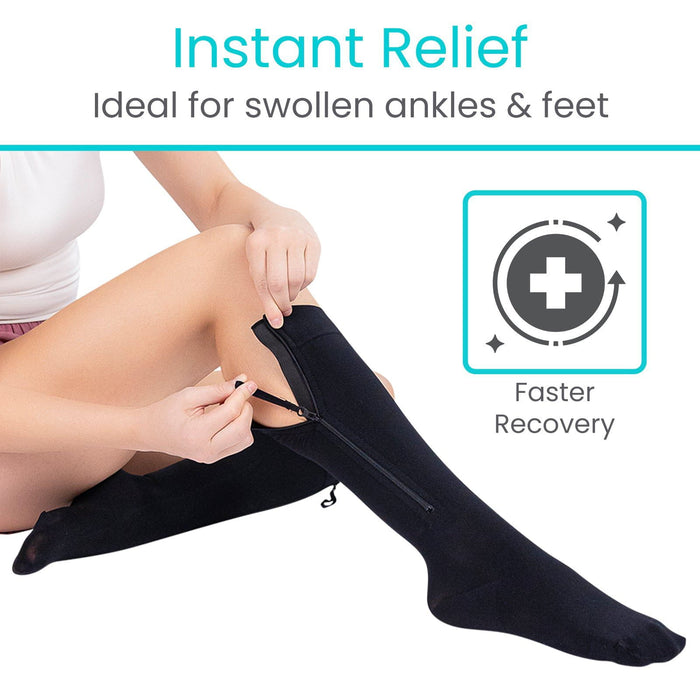Instant Compression Zippered Compression Stockings - Easy To Put On — Vive Health