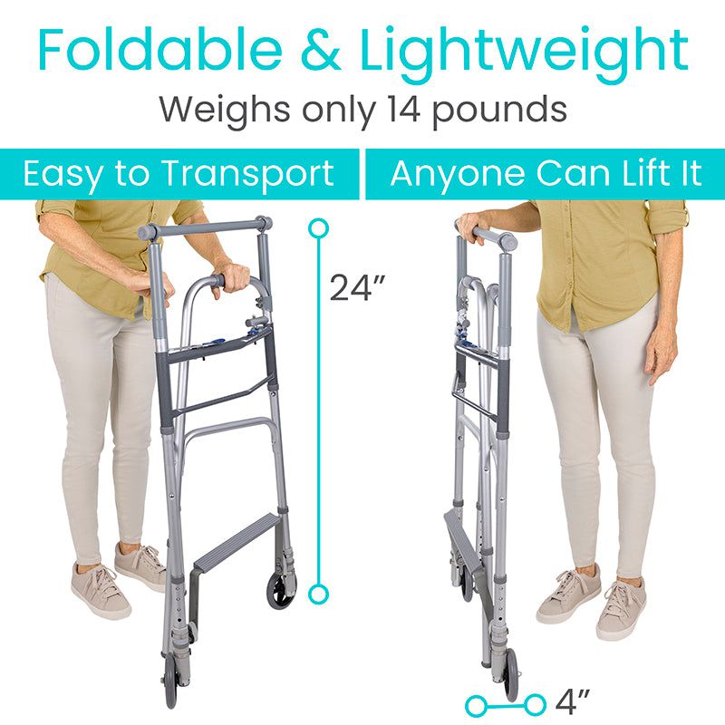 Foldable & lightweight. Weighs 14 pounds.