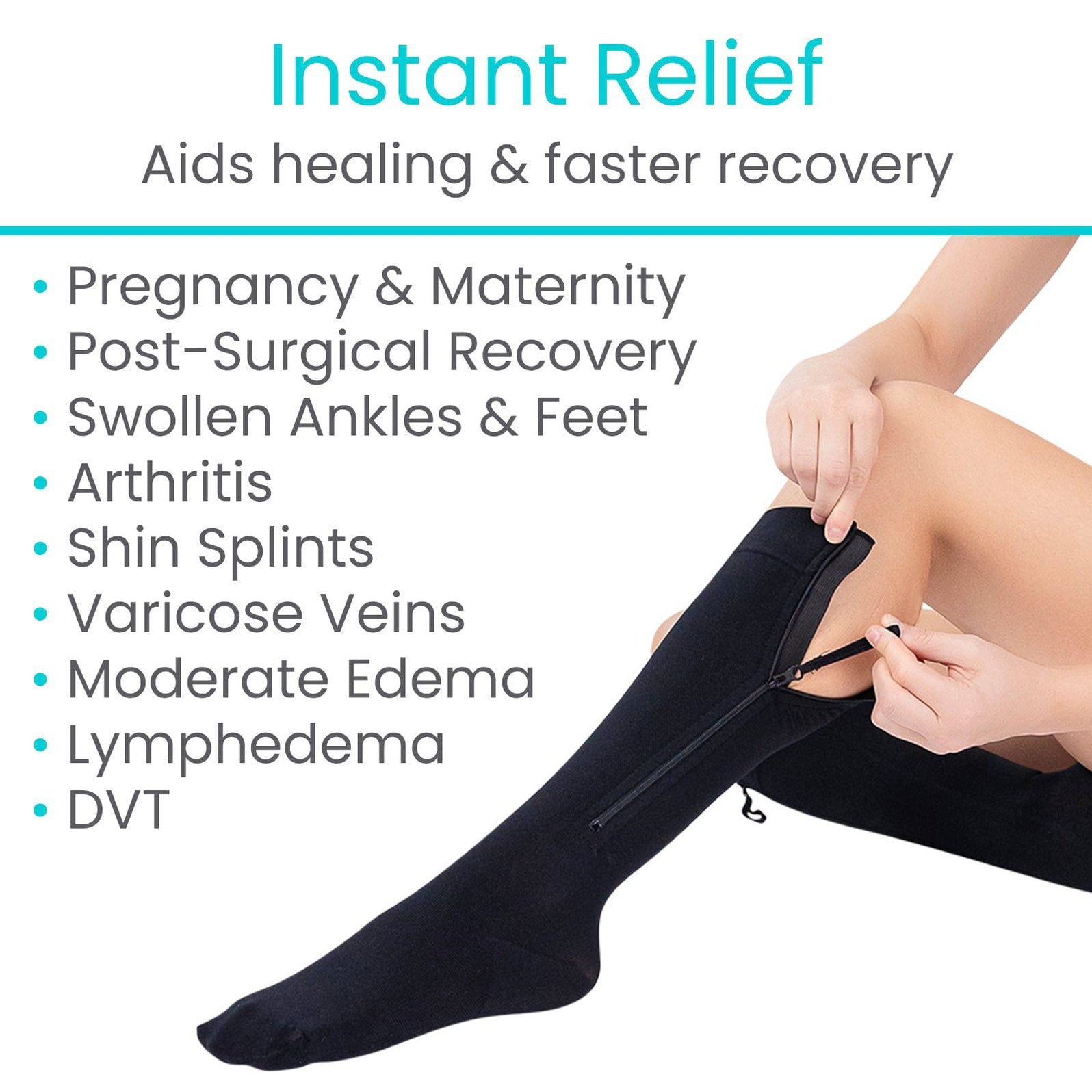 Zippered Compression Stockings - Easy To Put On — Vive Health