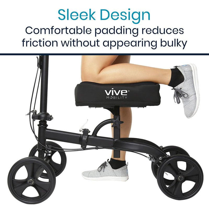 thumbnail image 2 of Vive Mobility Knee Walker Padded Gel Cover - Premium Comfort Gel Cushion, Accessory For Knee Scooters, Padded Accessories, Leg Cart Roller Improves Comfort During Injury, Fits Most Knee Trollys (Blue 2 of 12