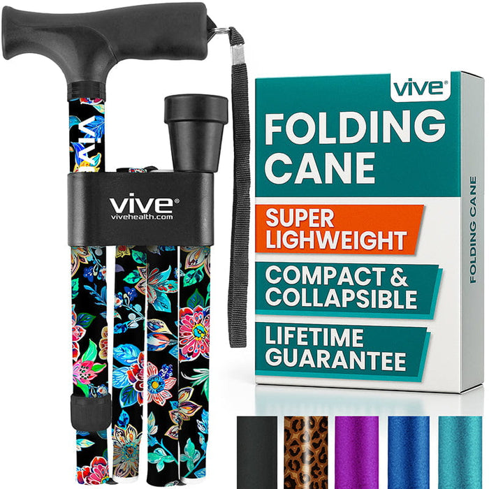 cast-a-cane fishing pole and collapsible adjustable walking cane Vive Health Folding Walking Cane