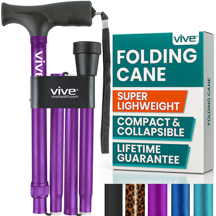 cast-a-cane fishing pole and collapsible adjustable walking cane Vive Folding Cane, Teal