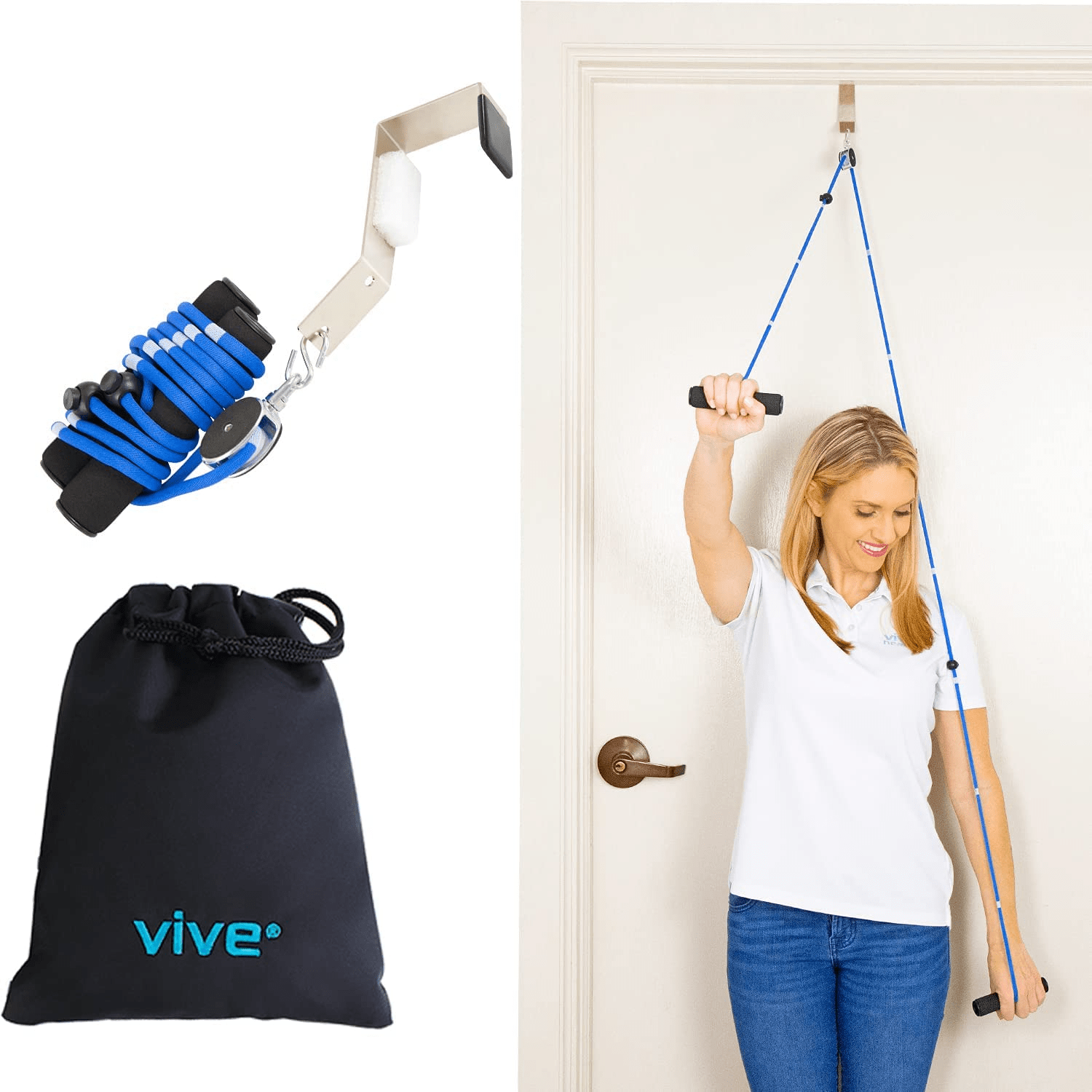 Off Shoulder Rope Shoulder Pulley Rope - Over the Door Exercises - Vive Health