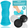 Massage roller ball set for foot therapy. hot and cold
