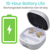 15-Hour Battery Life. Rechargeable batteries last all day
