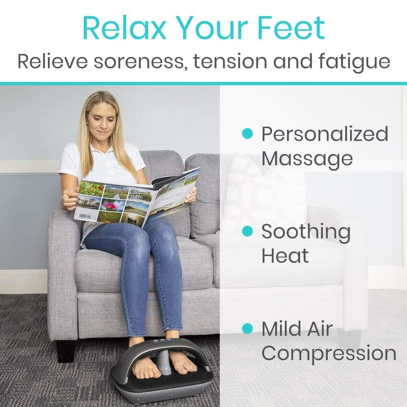Relax Your Feet, Relieve soreness, tension and fatigue. Personalized Massage, Soothing Heat, Mild Air Compression