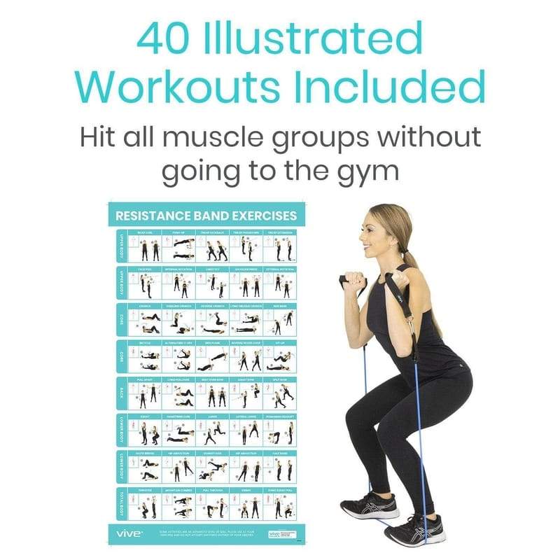 40 illustrated workouts included. Hit all muscle groups without going to the gym