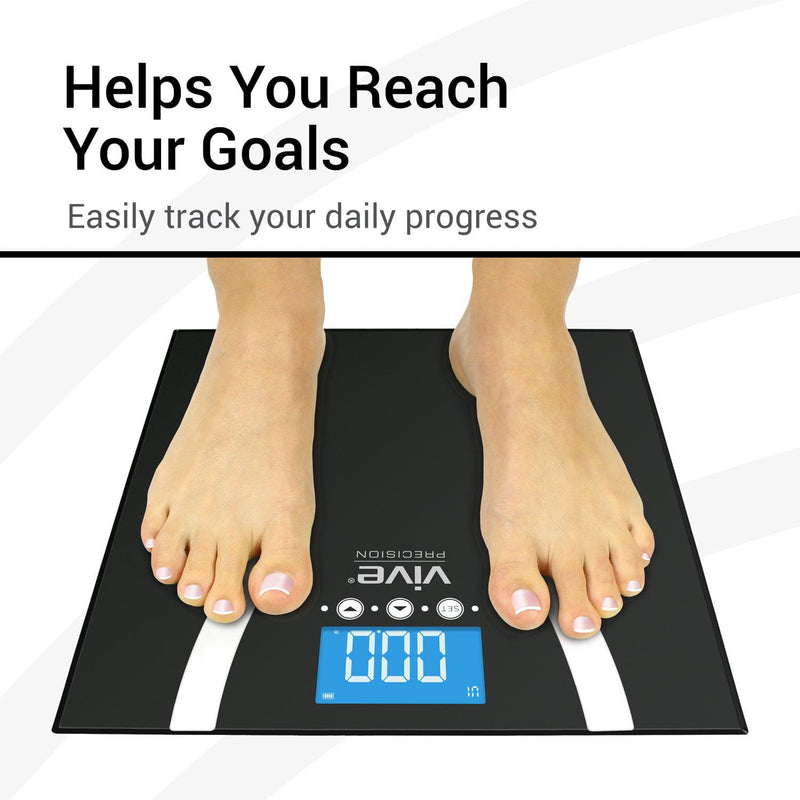 Vive Precision Smart Body Fat Scale - BMI Scales Weight and Body Fat -  (Black) - B&F Medical Supplies.com