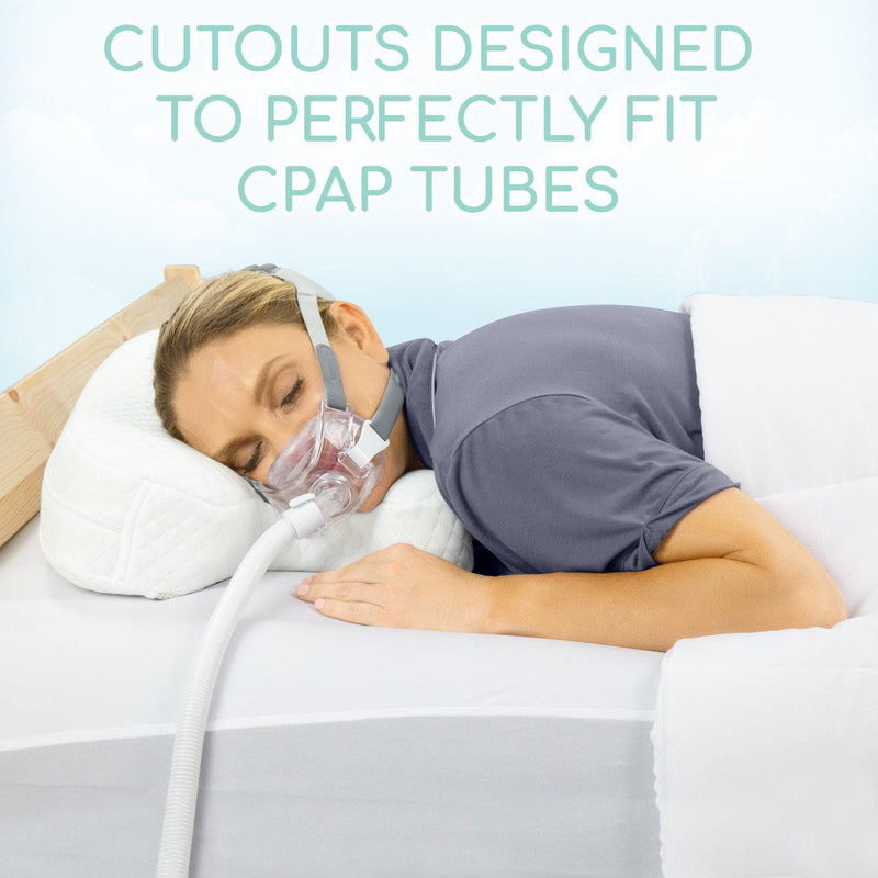 lying down in bed while using CPAP Pillow