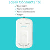 Easily Connects To: door light, nurse call center, nurse call receiver, pager