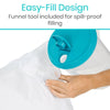 Easy-Fill Design, Funnel tool included for spill-proof filling