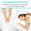 Exceptional Comfort, Resilient memory foam provides a peaceful night's sleep