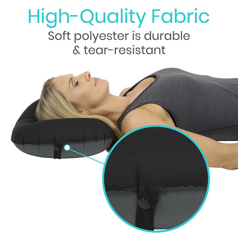 Inflatable Lumbar Support Pillow Blow Up Travel Back Cushion Support for  Grey