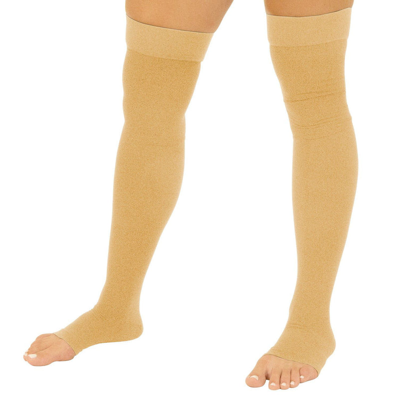 nude thigh high compression stockings