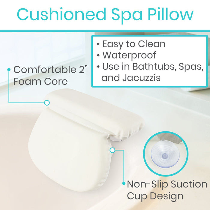 Luxury Waterproof Bath Pillow - Non-Slip, Comfortable Spa Cushion For Bathtubs
