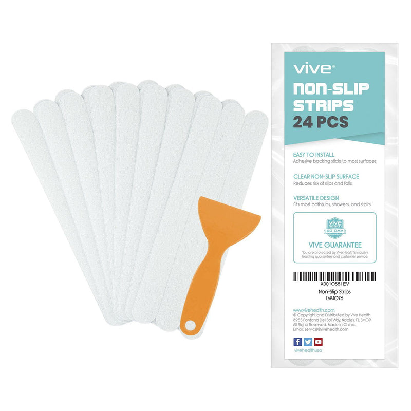 Anti-slip Grip, Clear Strips Stickers - 24 Pack