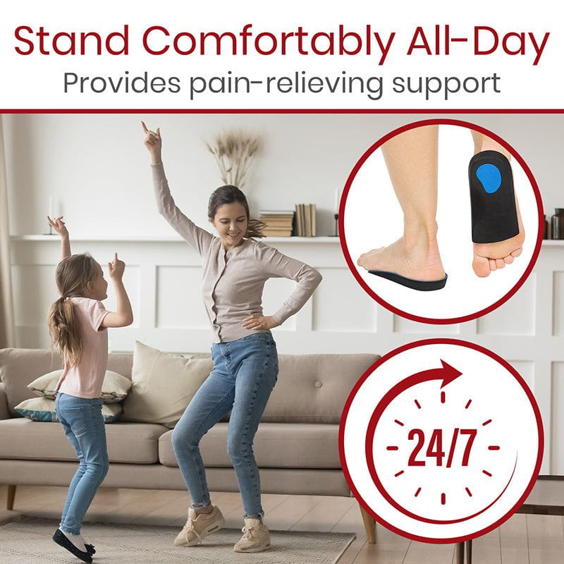 Pain-relieving foot support for all-day comfort, designed to be worn 24/7.