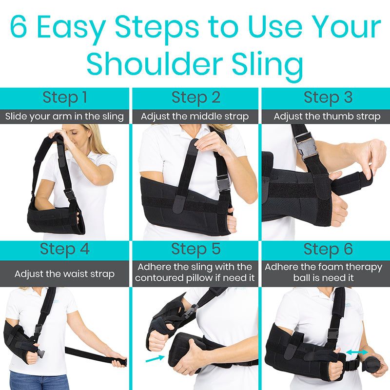 Vive Shoulder Abduction Sling - Immobilizer for Injury Support - Pain Relief Arm